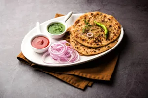 TANDOORI STUFFED PRANTHA ( ONION/POTATO)