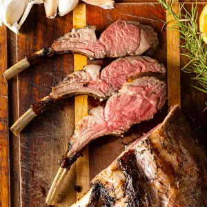 Grilled lamb rack