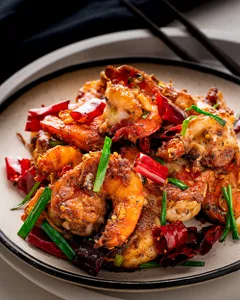 STAIR FRIED PRAWNS CHILLI DRY