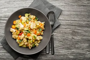 Chicken risotto with spinach